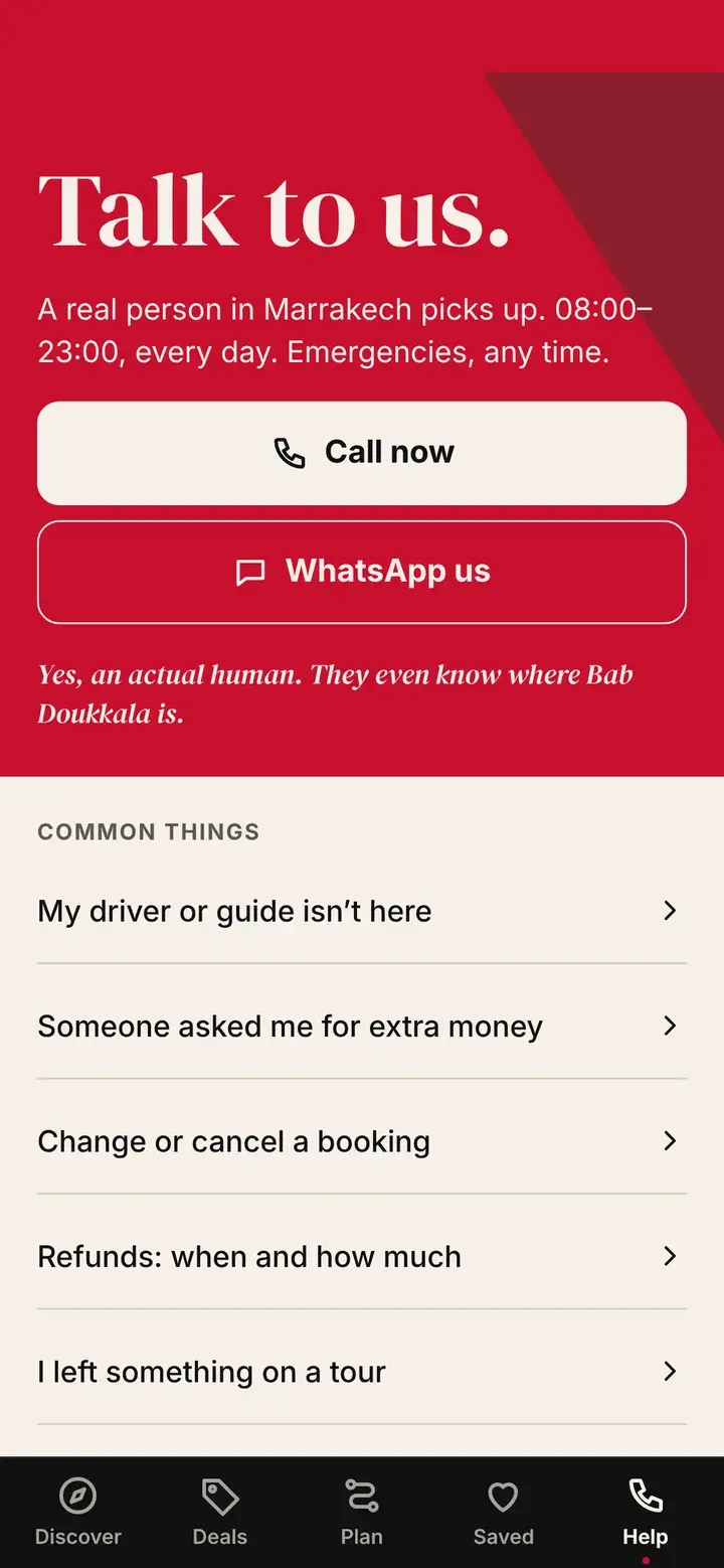 Medina app: Home screen